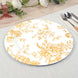 6 Pack White Gold French Toile Acrylic Charger Plates