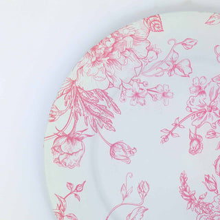 <strong>Timeless Durability - White Pink Floral Acrylic Charger Plates</strong> <strong>Timeless Durability - White Pink Floral Acrylic Charger Plates</strong>