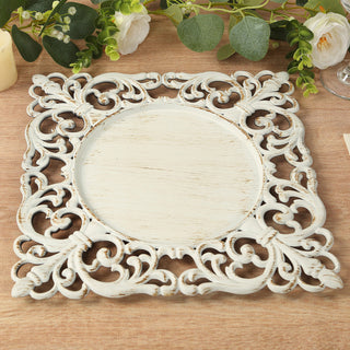 <strong>Elegance Meets Functionality: Antique White Hollow Lace Charger Plates</strong> <strong>Elegance Meets Functionality: Antique White Hollow Lace Charger Plates</strong>