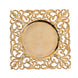 6 Pack Gold Square Acrylic Charger Plates with Hollow Lace Border#whtbkgd