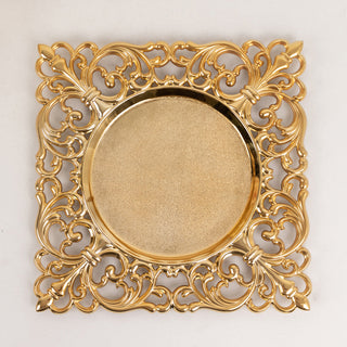 Stunning Gold Acrylic Square Charger Plates