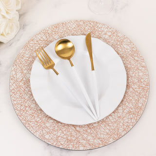 <strong>Versatile Rose Gold Glitter Acrylic Charger Plates</strong> <strong>Versatile Rose Gold Glitter Acrylic Charger Plates</strong>
