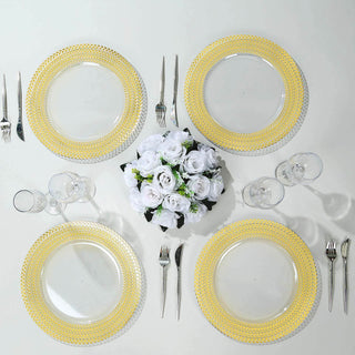 <span>Stunning Clear Acrylic Charger Plates with Wheat Pattern</span> <span>Stunning Clear Acrylic Charger Plates with Wheat Pattern</span>
