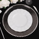 6 Pack | 12inch Black / Silver Acrylic Plastic Beaded Rim Charger Plates