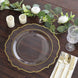 10 Pack Clear Economy Plastic Charger Plates With Gold Scalloped Rim, 13inch Round Decorative Dinner