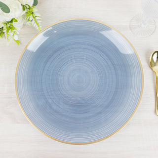Transparent Dusty Blue Swirl Charger Plates Transparent Dusty Blue Swirl Charger Plates