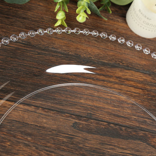 Clear acrylic serving tray with decorative edge detail.