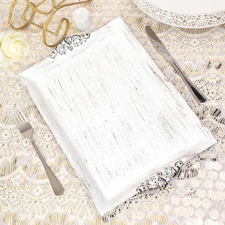 Create a Luxe Look with Antique White Wash Rectangle Decorative Acrylic Serving Trays Create a Luxe Look with Antique White Wash Rectangle Decorative Acrylic Serving Trays