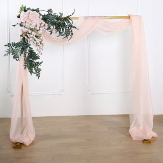 Elegant Blush Sheer Organza Wedding Arch Drapery Elegant Blush Sheer Organza Wedding Arch Drapery