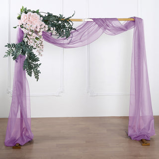 Elegant and Ethereal 18ft Violet Amethyst Sheer Organza Wedding Arch Drapery Fabric Elegant and Ethereal 18ft Violet Amethyst Sheer Organza Wedding Arch Drapery Fabric