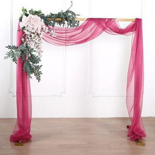 18ft Fuchsia Rose Sheer Organza Wedding Arch Drapery Fabric