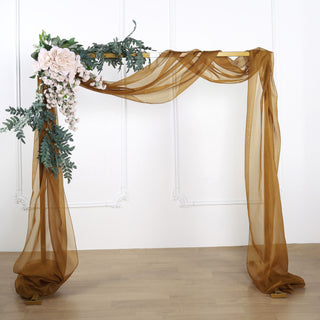 Elegant Gold Sheer Organza Wedding Arch Drapery Fabric Elegant Gold Sheer Organza Wedding Arch Drapery Fabric