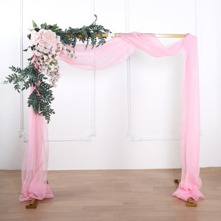 Elegant Pink Sheer Organza Wedding Arch Drapery Fabric Elegant Pink Sheer Organza Wedding Arch Drapery Fabric