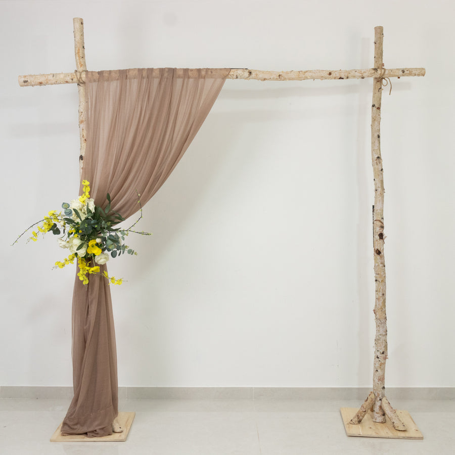 Taupe Sheer Backdrop Drape – 5ft x 14ft Wedding Arch & Ceiling Decor Panel