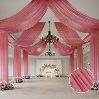 Beautiful Mauve Sheer Ceiling Drapery To Upgrade Your Venue Beautiful Mauve Sheer Ceiling Drapery To Upgrade Your Venue