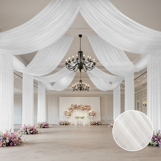 Beautiful White Sheer Ceiling Drapery To Upgrade Your Venue Beautiful White Sheer Ceiling Drapery To Upgrade Your Venue