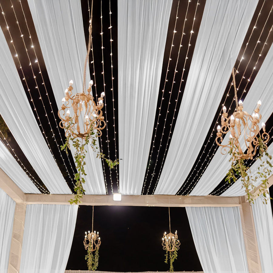 White Sheer Backdrop Drape – 5ftx32ft Wedding Arch & Ceiling Decor Panel, Wrinkle-Resistant