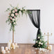 Sheer Backdrop Curtain Panel 5ft × 10ft Black – Wedding Arch Drape with Rod Pocket