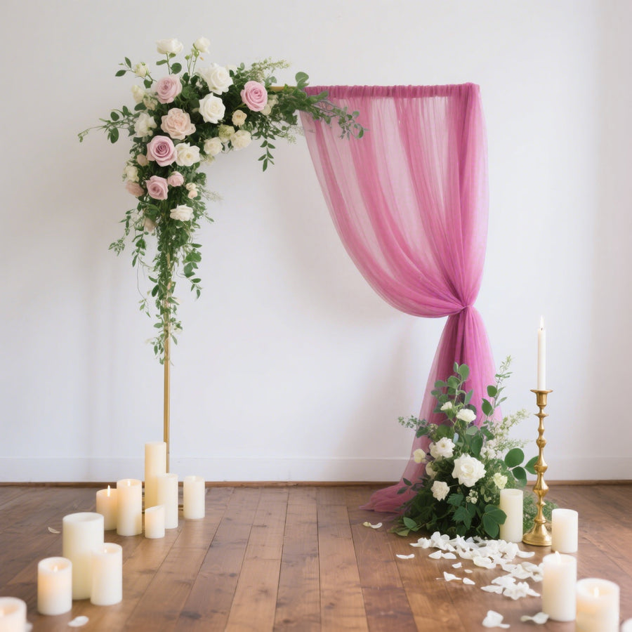 Mauve Cinnamon Rose Sheer Backdrop Drape – 5ftx10ft Wedding Arch & Ceiling Decor Panel, Wrinkle Free