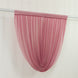 4ft x 4ft Sheer Chiffon Backdrop Valance Drapes – Mauve Cinnamon Rose Curved Swag Topper