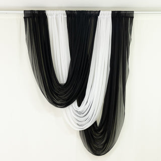Black and white draped fabric backdrop for decoration or photography