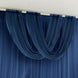 Navy Blue Sheer Chiffon Valance Curtain 4ft x 5ft – Wedding Arch Drape with Rod Pocket, Voile Backdrop Panel