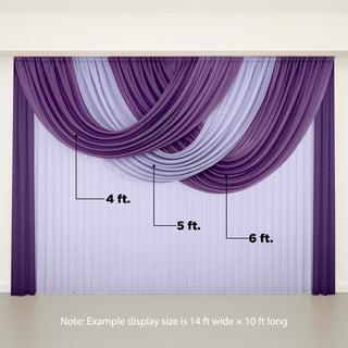 Purple and lavender drapery displayed in a studio setting.