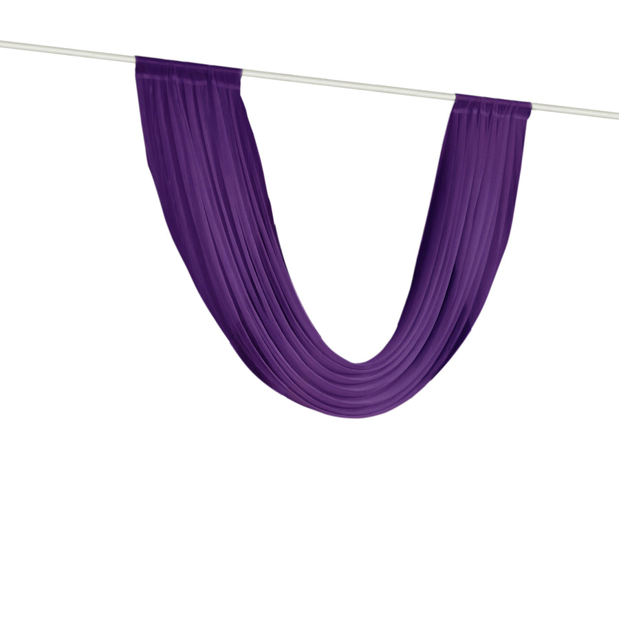 Purple Sheer Chiffon Valance Curtain 4ft x 6ft – Wedding Arch Drape with Rod Pocket