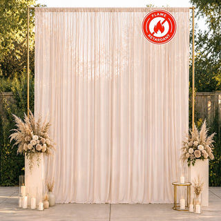 Elegant flame-retardant white curtain backdrop for outdoor wedding decor