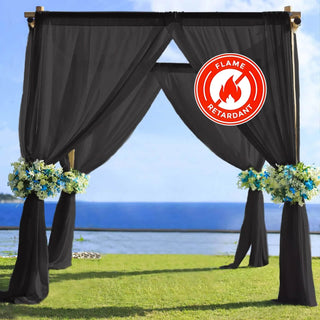 5ftx14ft Premium Black Chiffon Curtain Panel: Add Elegance and Style to Any Space 5ftx14ft Premium Black Chiffon Curtain Panel: Add Elegance and Style to Any Space