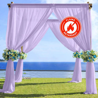 5ftx14ft Premium Lavender Lilac Chiffon Curtain Panel 5ftx14ft Premium Lavender Lilac Chiffon Curtain Panel