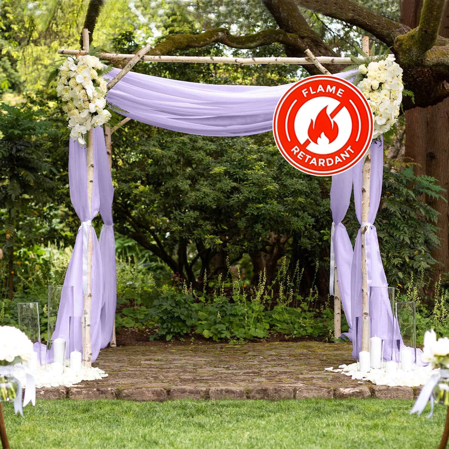 5ftx14ft Premium Lavender Lilac Chiffon Curtain Panel