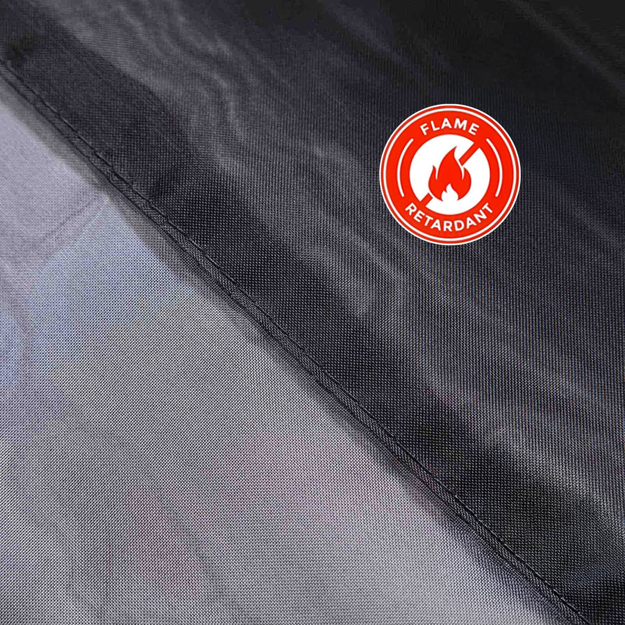 Flame retardant fabric with visible texture and stitching details.