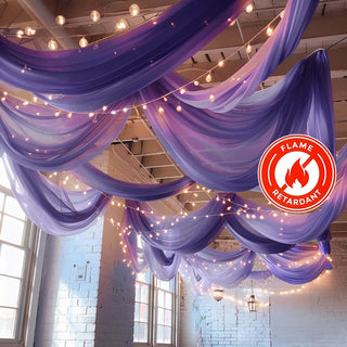 <strong>Reusable Purple Chiffon Backdrop Panels</strong> <strong>Reusable Purple Chiffon Backdrop Panels</strong>