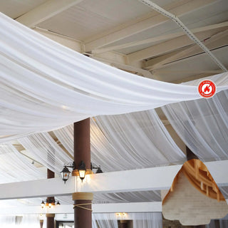 5ftx32ft Premium White Chiffon Curtain Panel 5ftx32ft Premium White Chiffon Curtain Panel