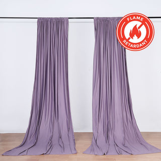 2 Pack Violet Amethyst Scuba Polyester Curtain Panel - Add Elegance and Charm to Your Event Decor 2 Pack Violet Amethyst Scuba Polyester Curtain Panel - Add Elegance and Charm to Your Event Decor