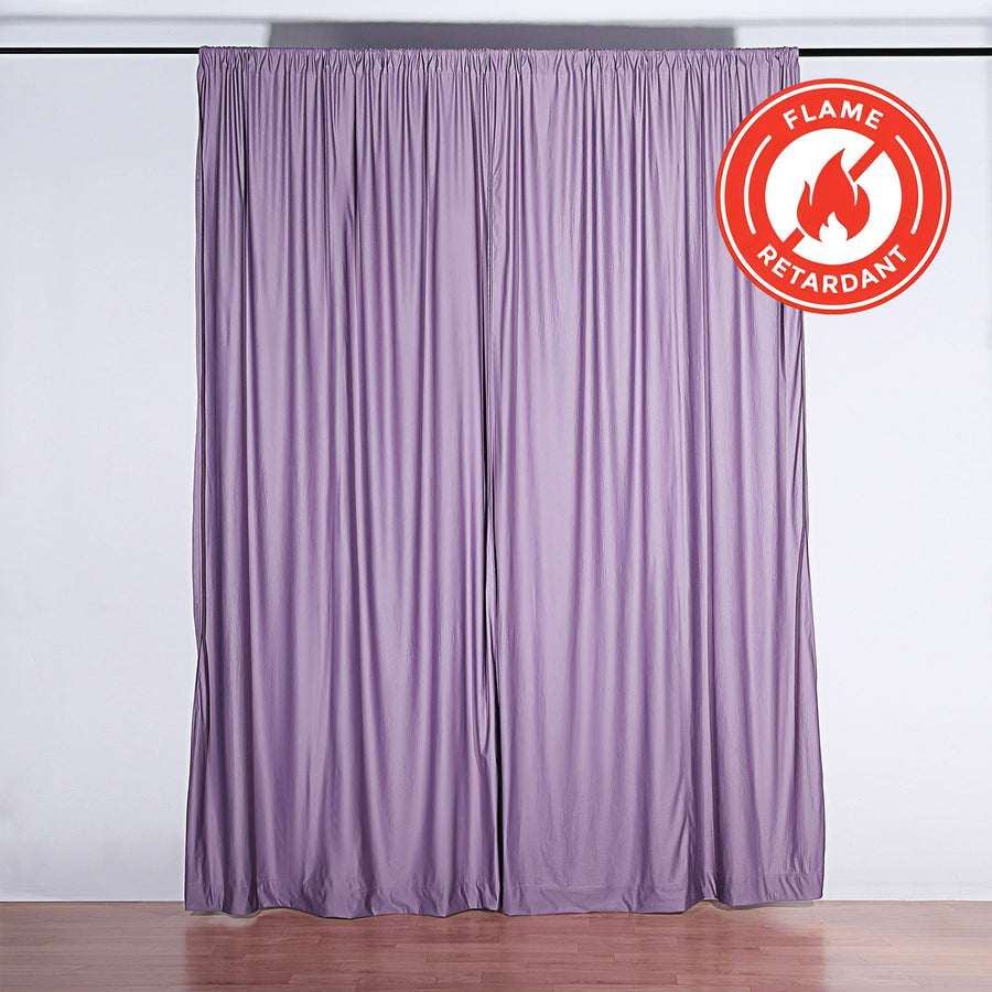 2 Pack Violet Amethyst Durable Flame Resistant Scuba Polyester Curtain Panel Backdrops
