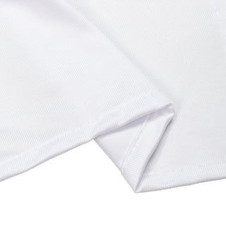 White ribbed fabric texture close-up with folded hem