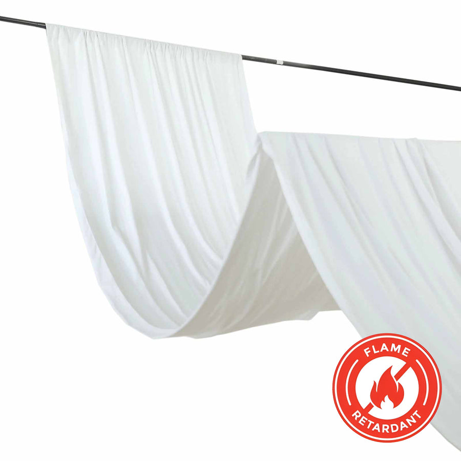 5ftx30ft White Polyester Ceiling Drapes Backdrop Curtain Panels Wedding Arch Fire Retardant