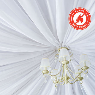 Elevate Your Event Decor with the White Scuba Polyester Ceiling Drape Elevate Your Event Decor with the White Scuba Polyester Ceiling Drape