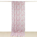 French Toile Polyester Backdrop Curtain – Pink Floral 5ft x 12ft Rod Pocket Drape Panel
