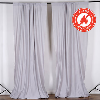 Add Elegance to Your Event with Silver Scuba Polyester Curtain Panels Add Elegance to Your Event with Silver Scuba Polyester Curtain Panels