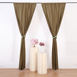 Taupe Scuba Polyester Curtain Panel - The Perfect Event Decor