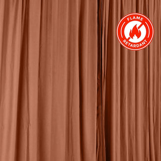 Flame retardant fabric curtains in warm brown color #whtbkgd