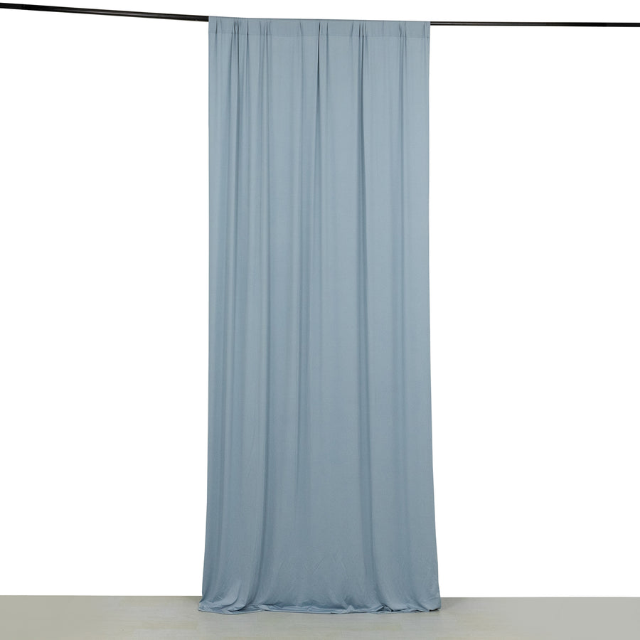 Dusty Blue 4-Way Stretch Spandex Photography Backdrop Curtain with Rod Pockets, Drapery
