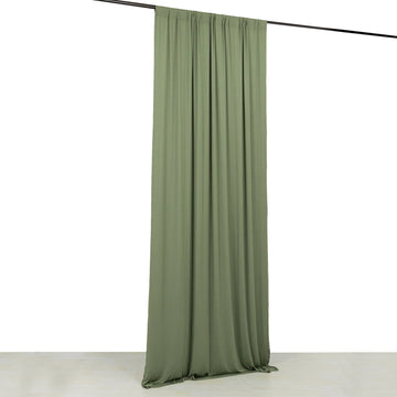 Dusty Sage Green 4-Way Stretch Spandex Event Curtain Drapes, Wrinkle Resistant Backdrop Event Panel with Rod Pockets - 5ftx10ft