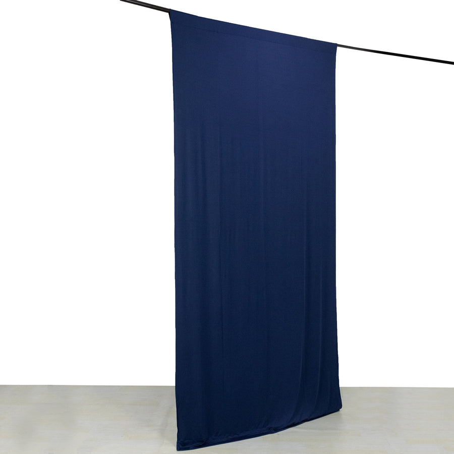 Navy Blue 4-Way Stretch Spandex Photography Backdrop Curtain with Rod Pockets