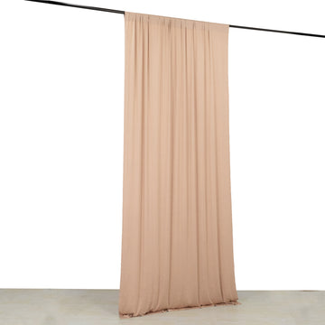 Nude 4-Way Stretch Spandex Event Curtain Drapes, Wrinkle Resistant Backdrop Event Panel with Rod Pockets - 5ftx10ft