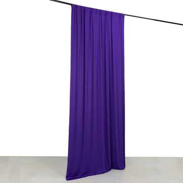 Purple 4-Way Stretch Spandex Event Curtain Drapes, Wrinkle Resistant Backdrop Event Panel with Rod Pockets - 5ftx10ft