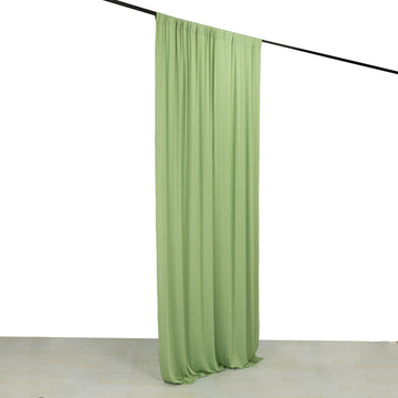 Sage Green 4-Way Stretch Spandex Event Curtain Drapes, Wrinkle Resistant Backdrop Event Panel with Rod Pockets - 5ftx10ft